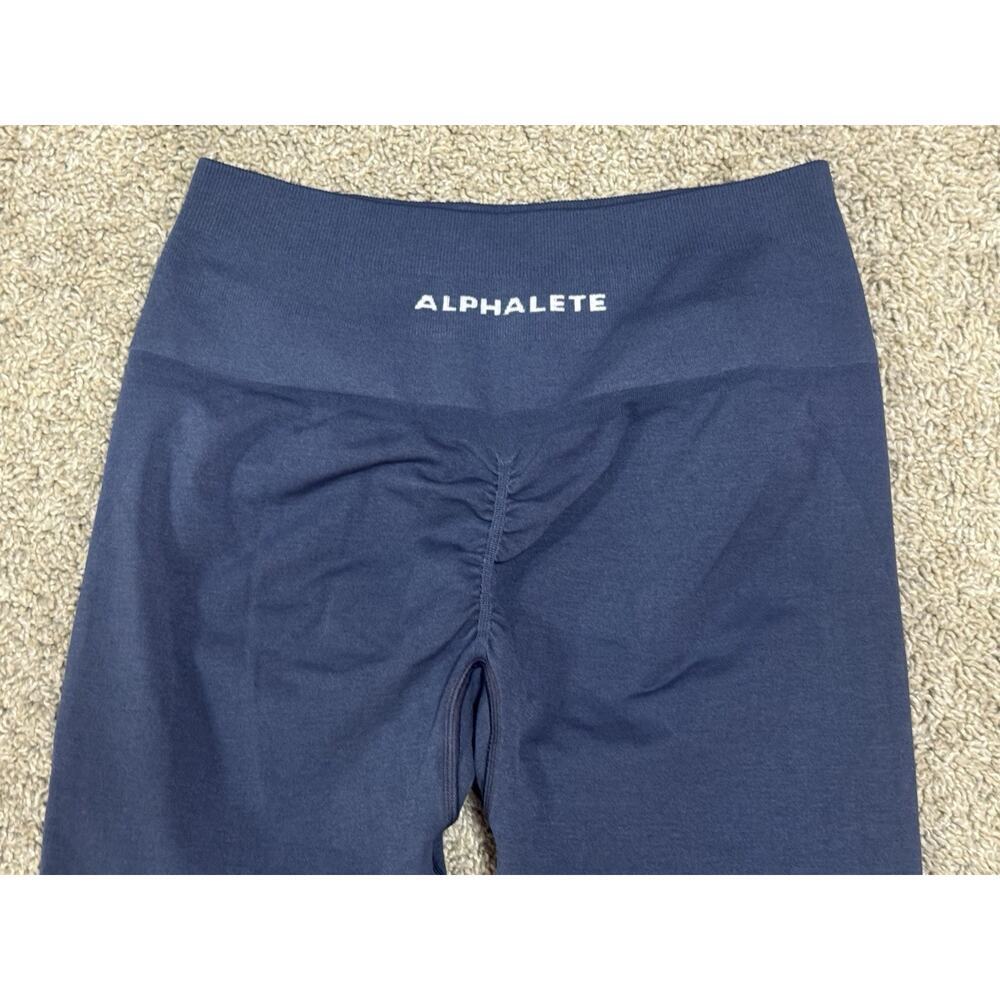 ALPHALETE Scrunch Butt Leggings Sports Bra Set Navy Blue Women’s Activewear Sz M - Picture 6 of 8